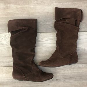 Steve Madden Bonanza Tall Boots Suede Brown Size 8.5